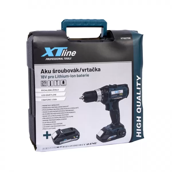 XT Aku šroubovák 18V + 2 baterie EVE 2.0Ah + nabíječka 2.4A