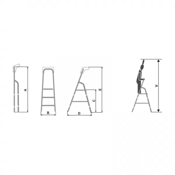 XT žebřík jednostranný AL 3st