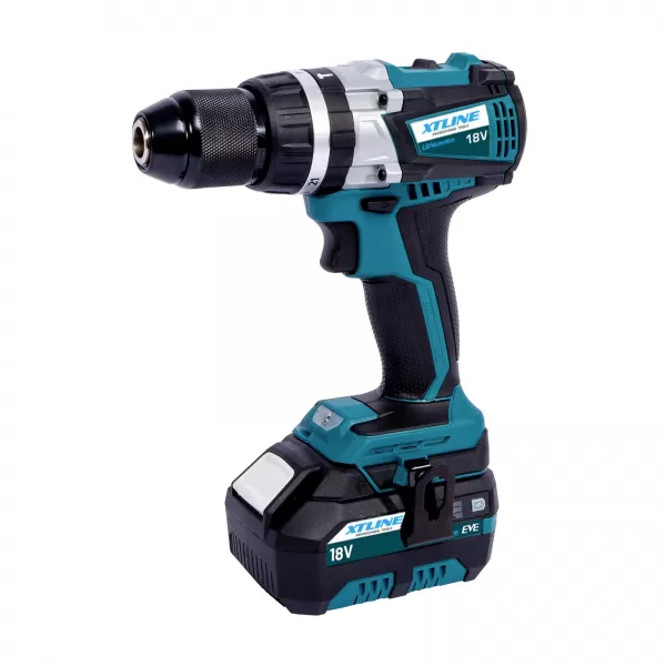 XT Vrtačka AKU s příklepem bezuhliková 18V+2baterie+box