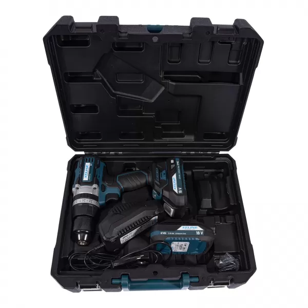 XT Aku vrtačka s příklepem bezuhlíková 18V ,70Nm+ 2 baterie 2.0Ah + nabíječka 2.4A