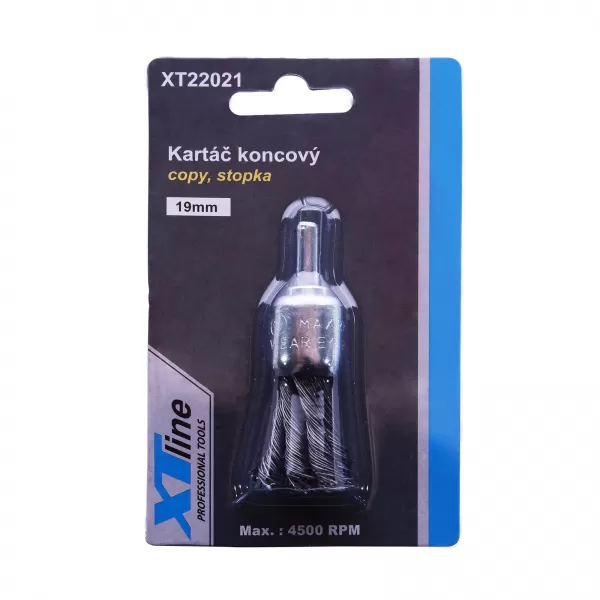 XT kartáč koncový, vlnitý, stopka 19mm