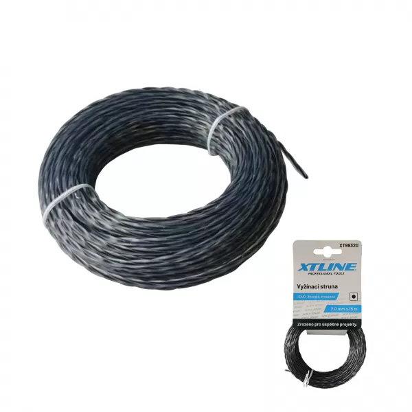 XT Vyžínací struna dvousložková DUO- hranatá,kroucená 2,4mm / 15 m