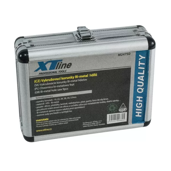 XT Vrtáky korunkové HSS Bi-metal 9dílů M24750