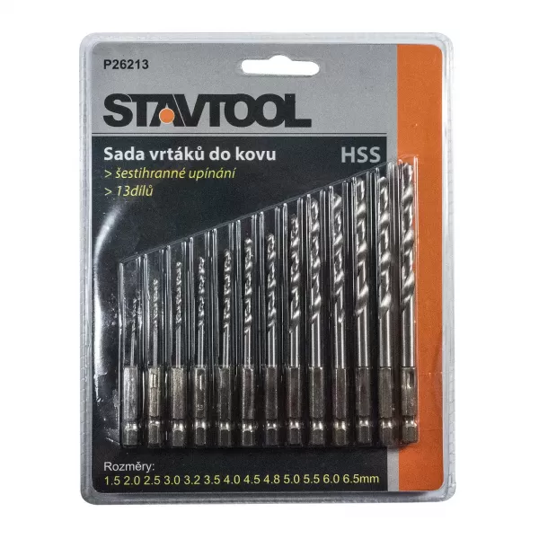 XT Sada vrtáků do kovu HSS-R | 1,5 - 6,5 mm 13 dílů
