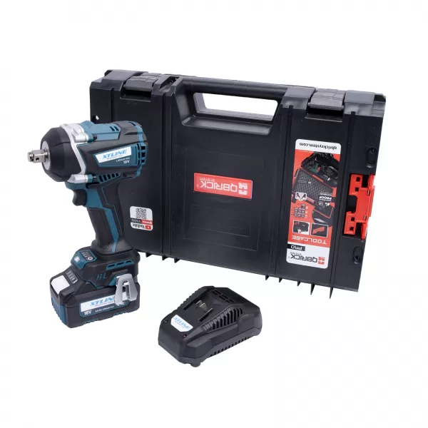 XT Aku rázový utahovák na 1/2" hlavice bezuhlíkový 18V,850Nm + baterie 5.0Ah + nabíječka 3.5A + box